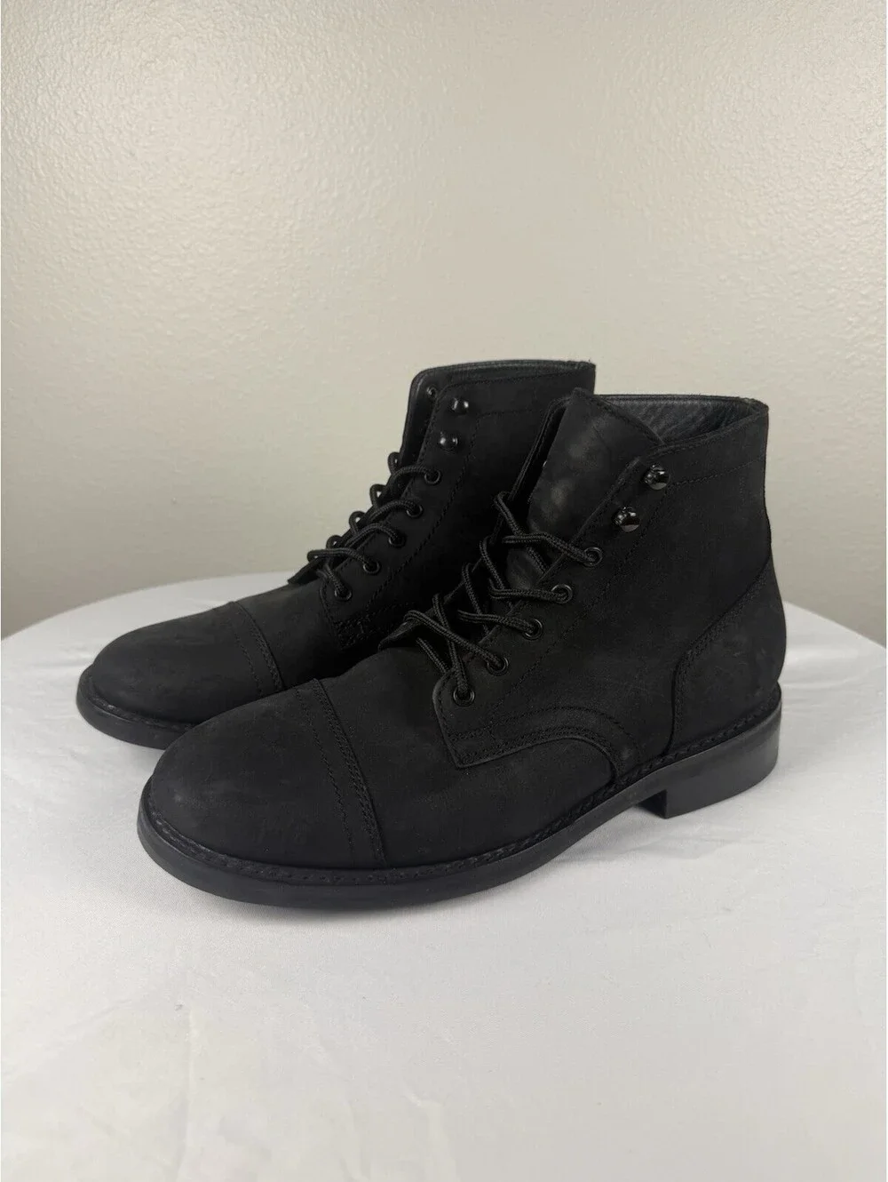 Thursday Boot Co Everyday Mens 8.5 Black Leather Cap Toe Lace Up Boots